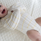 ‘Yellow Stripe’ Ribbed Knit Onesie
