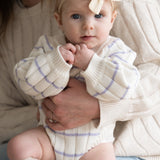 ‘Lilac Stripe’ Ribbed Knit Onesie