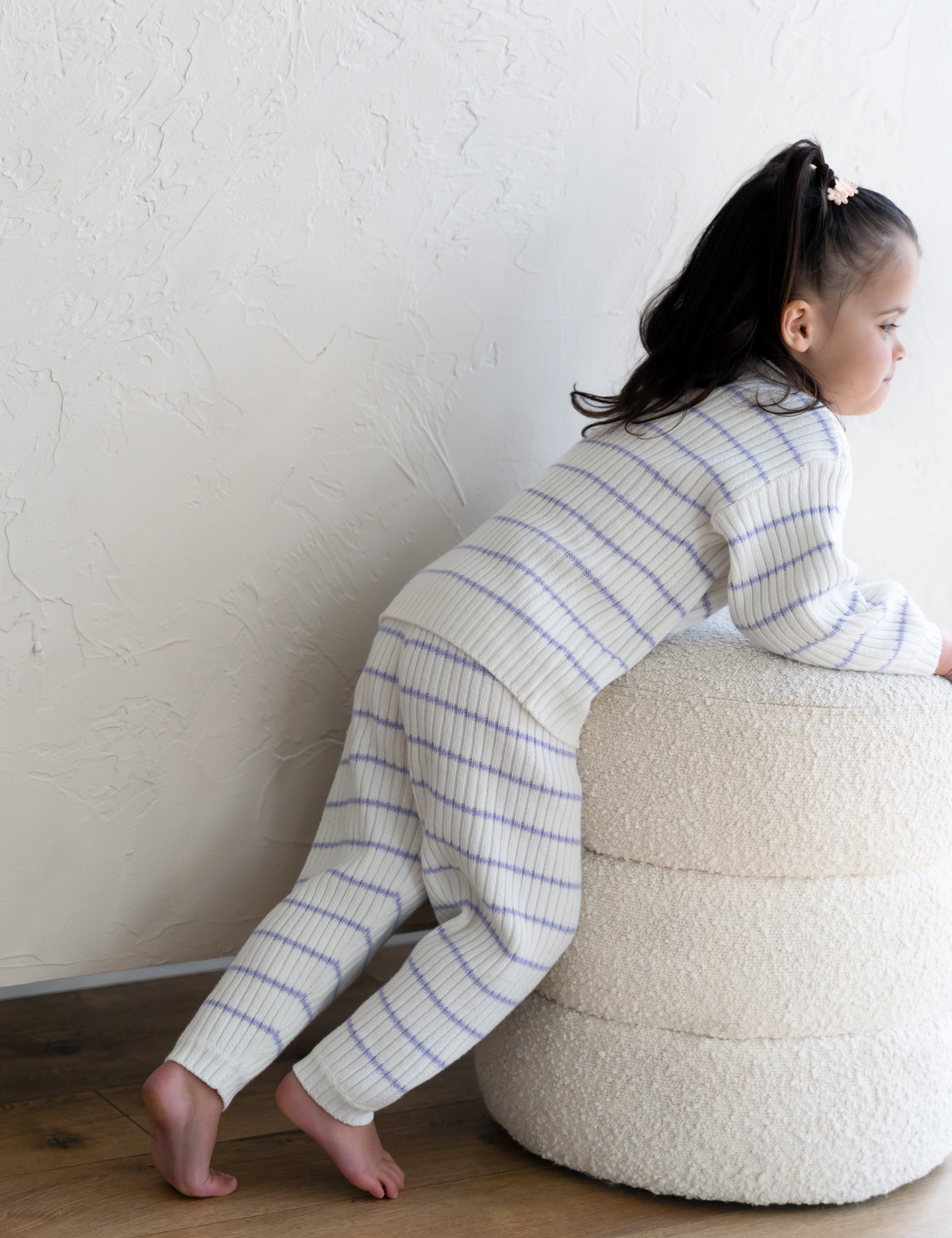 ‘Lilac Stripe’ Ribbed Knit Pant