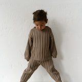 Children’s Wide Ribbed Knit Pant ‘Oak’