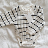 ‘Navy Stripe’ Ribbed Knit Onesie