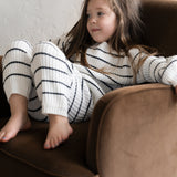 ‘Navy Stripe’ Ribbed Knit Pant