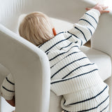 ‘Navy Stripe’ Ribbed Knit Pant