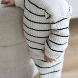 ‘Navy Stripe’ Ribbed Knit Pant