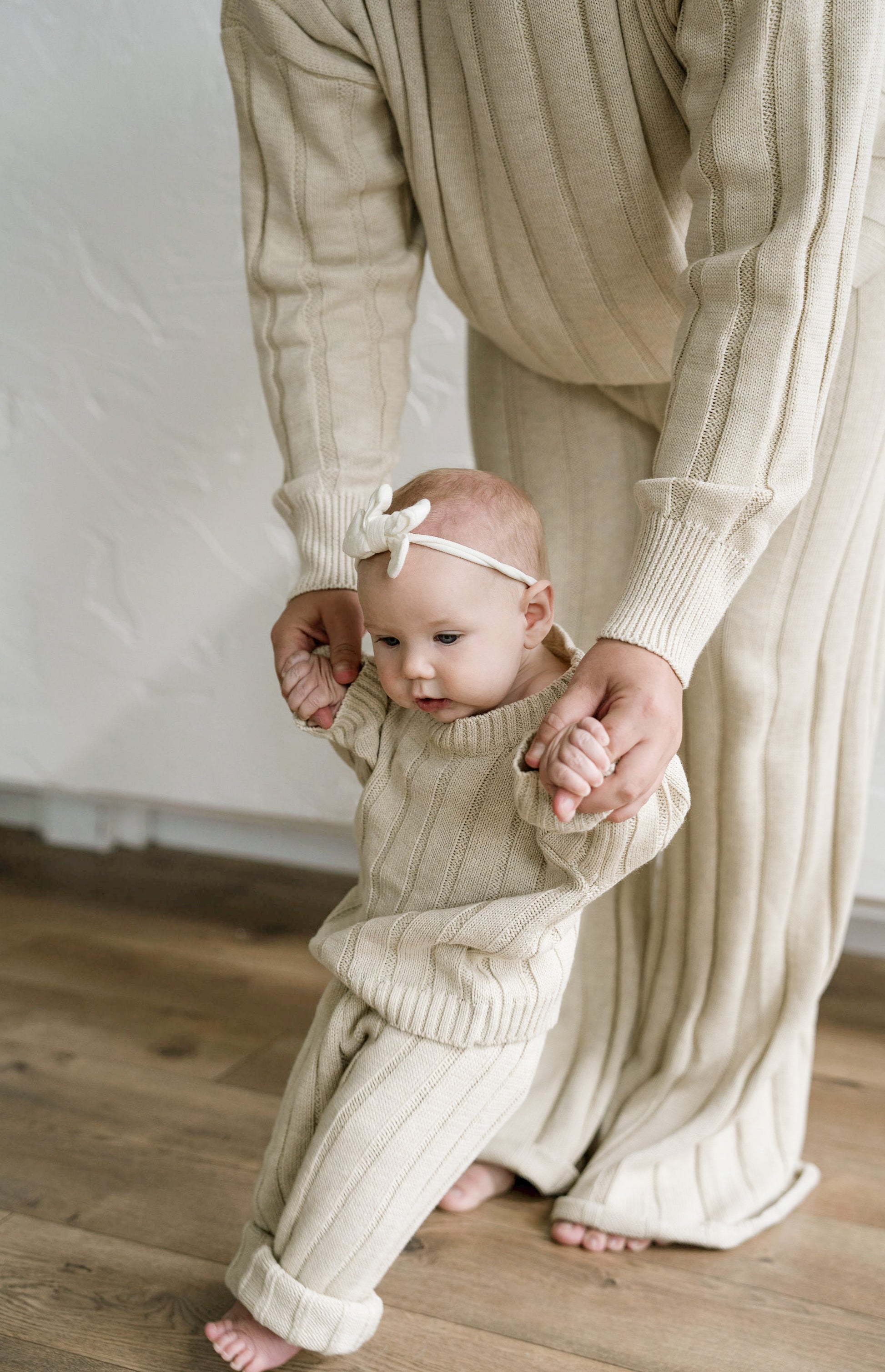 Children’s Wide Ribbed Knit Pant ‘Biscotti’