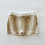 Euro Style Vintage Stripe Swim Trunks