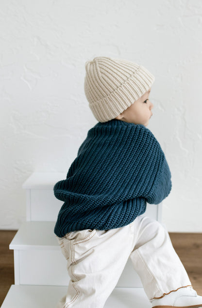‘Deep Blue’ Chunky Knit Sweater