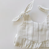 Tie Bubble Romper ‘Sunday Stripe’