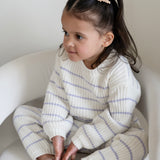 ‘Lilac Stripe’ Ribbed Knit Pant