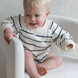 ‘Navy Stripe’ Ribbed Knit Onesie