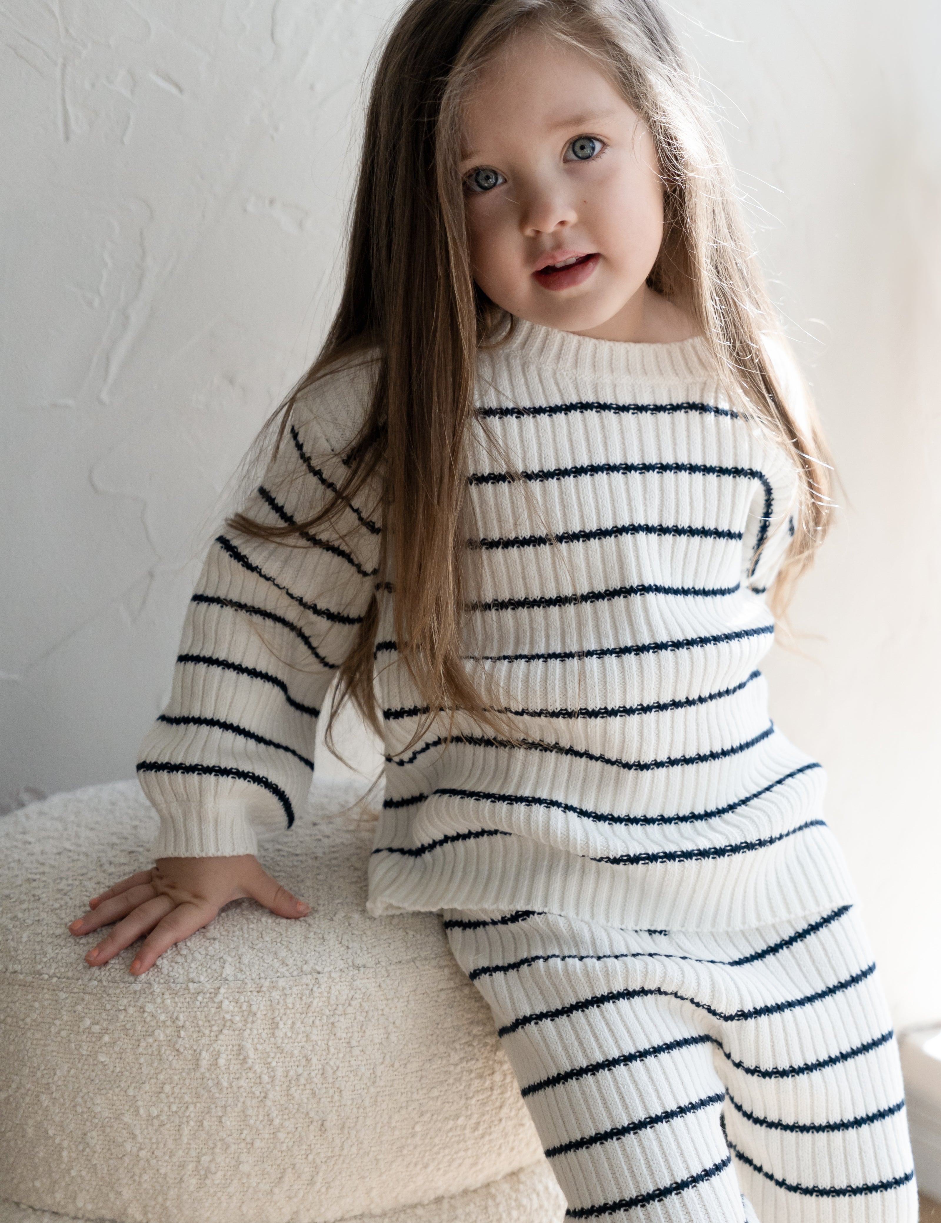 ‘Navy Stripe’ Ribbed Knit Sweater