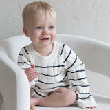 ‘Navy Stripe’ Ribbed Knit Onesie