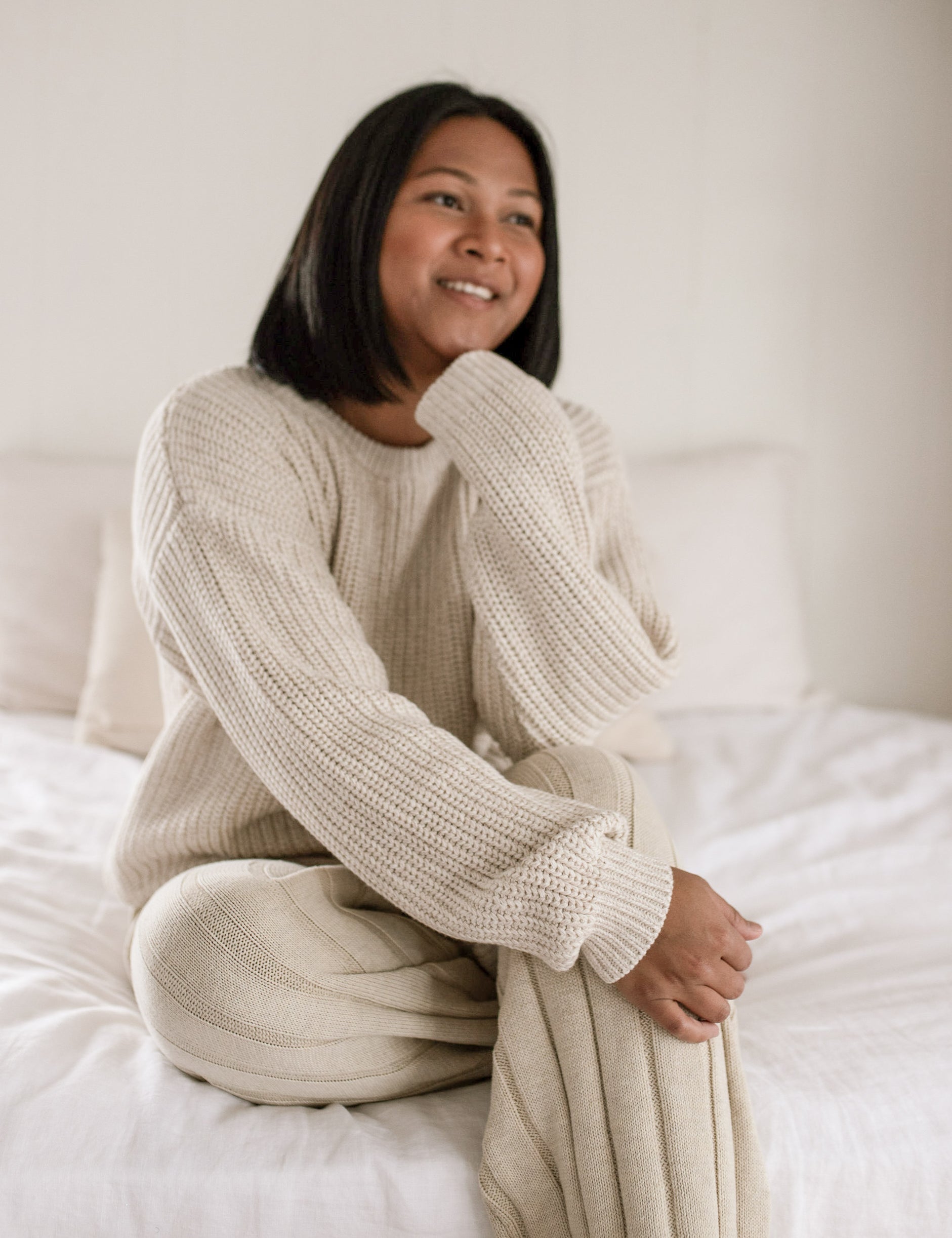 Women's Oatmeal Chunky Knit Sweater – Oat Co