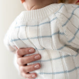 ‘Sky Blue Stripe’ Ribbed Knit Onesie