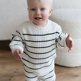 ‘Navy Stripe’ Ribbed Knit Pant