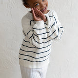 ‘Navy Stripe’ Ribbed Knit Sweater