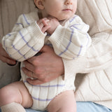 ‘Lilac Stripe’ Ribbed Knit Onesie