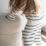 ‘Navy Stripe’ Ribbed Knit Pant