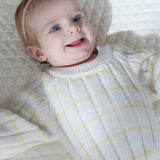 ‘Yellow Stripe’ Ribbed Knit Onesie
