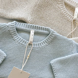 Purl Knit Sweater ‘Sky Blue’