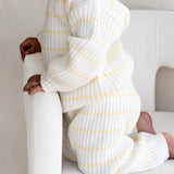 ‘Yellow Stripe’ Ribbed Knit Sweater