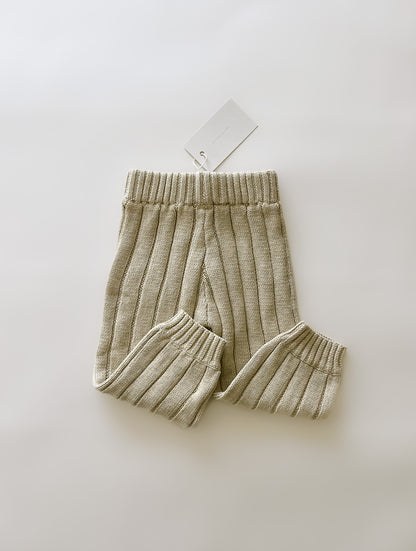 Children’s Wide Ribbed Knit Pant ‘Biscotti’
