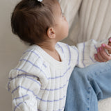 ‘Lilac Stripe’ Ribbed Knit Onesie