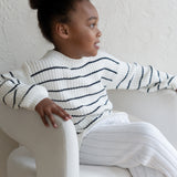 ‘Navy Stripe’ Ribbed Knit Sweater