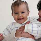 ‘Lilac Stripe’ Ribbed Knit Onesie