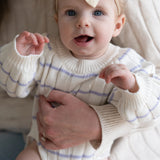 ‘Lilac Stripe’ Ribbed Knit Onesie
