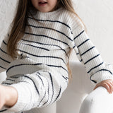 ‘Navy Stripe’ Ribbed Knit Pant