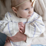 ‘Lilac Stripe’ Ribbed Knit Onesie