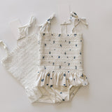 Smocked Bathing Suit - Blueberry