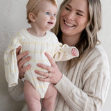 ‘Yellow Stripe’ Ribbed Knit Onesie