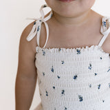 Smocked Bathing Suit - Blueberry