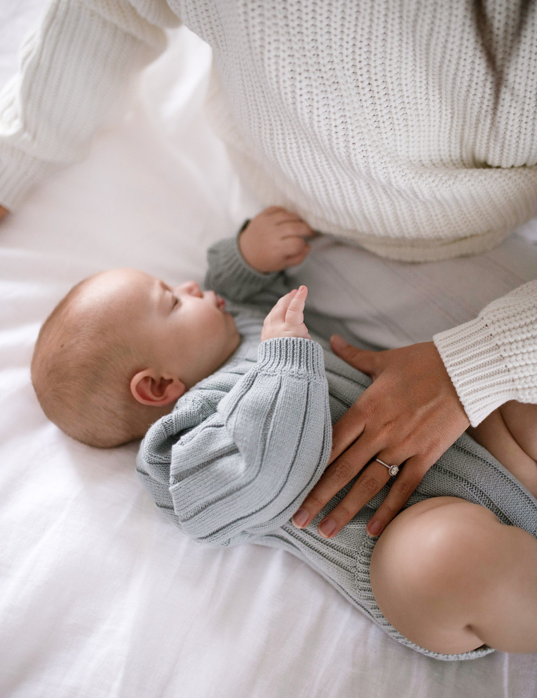 Wide Ribbed Knit Onesie 'Fog' – Oat Co - Main Image