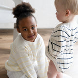 ‘Yellow Stripe’ Ribbed Knit Sweater