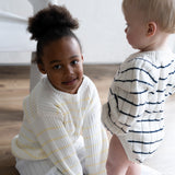 ‘Navy Stripe’ Ribbed Knit Onesie