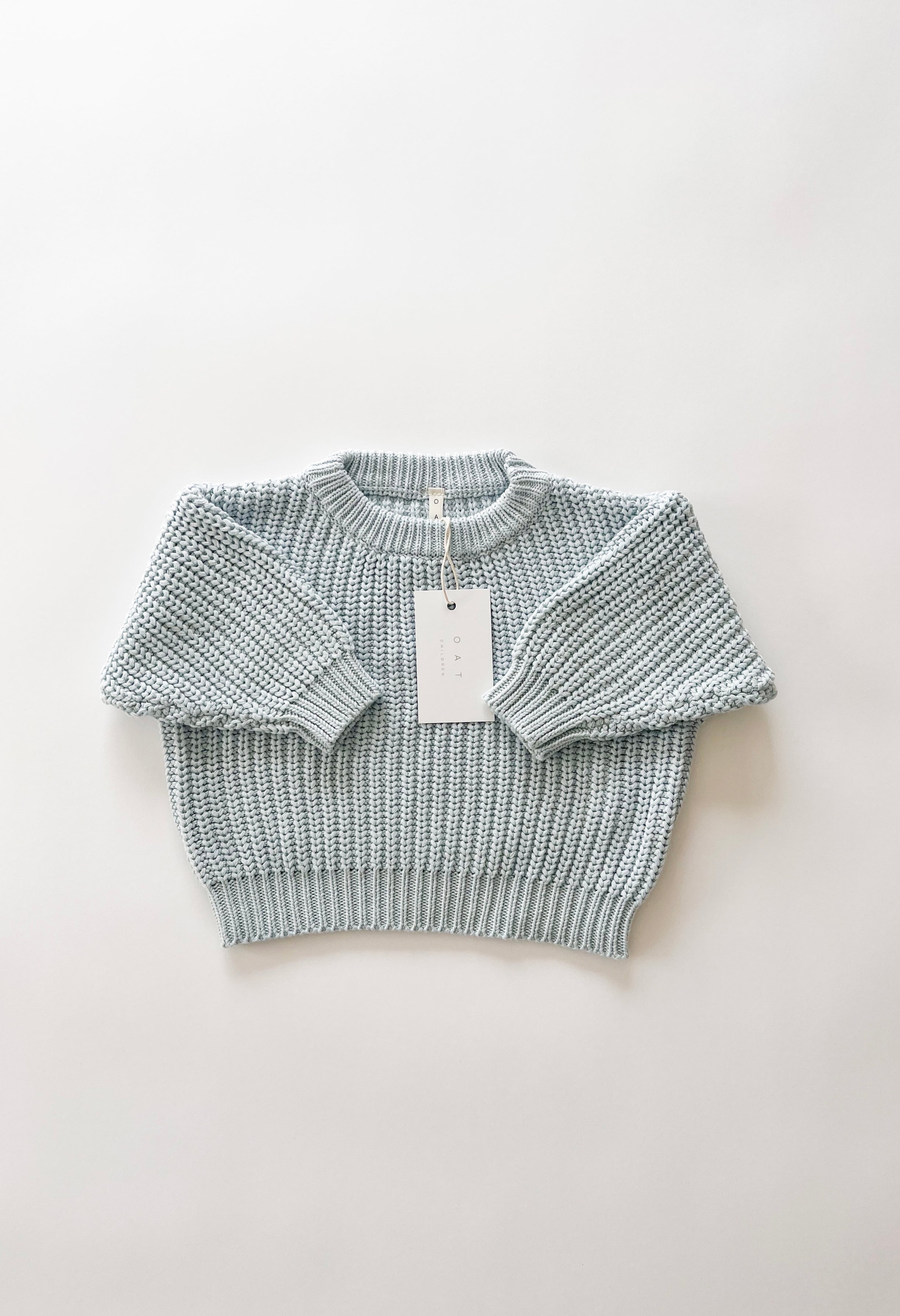 Chunky Rib Cotton Sweater - Blue