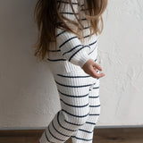 ‘Navy Stripe’ Ribbed Knit Pant