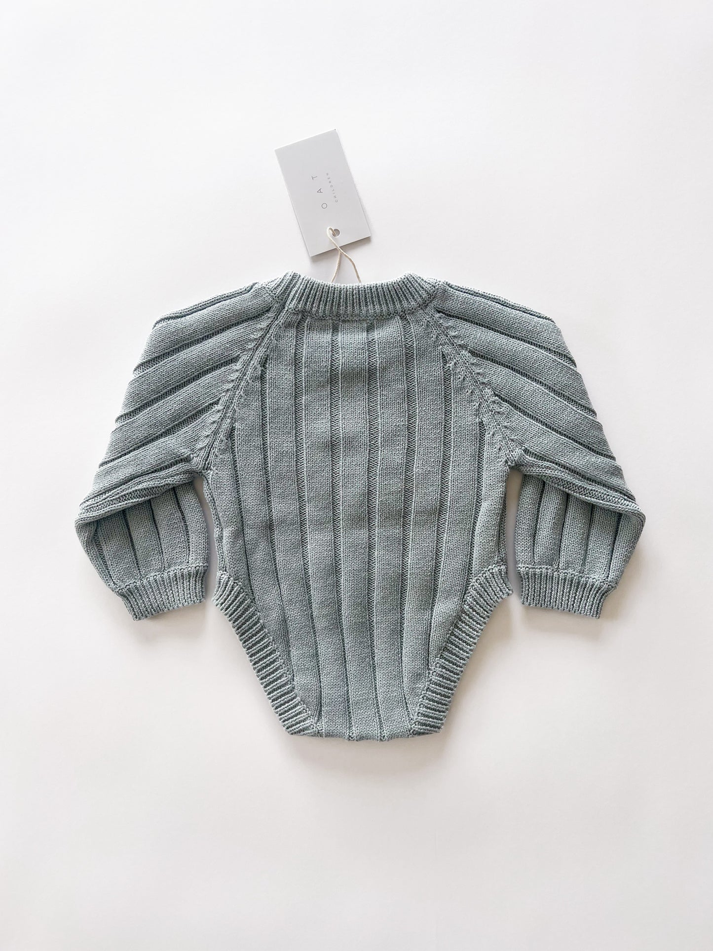 Wide Ribbed Knit Onesie ‘Fog’