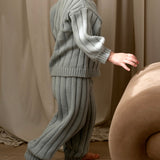 Children’s Wide Ribbed Knit Pant ‘Fog’