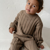 Children’s Wide Ribbed Knit Sweater ‘Oak’