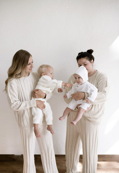 Women’s Wide Ribbed Knit Sweater ‘Oatmeal’