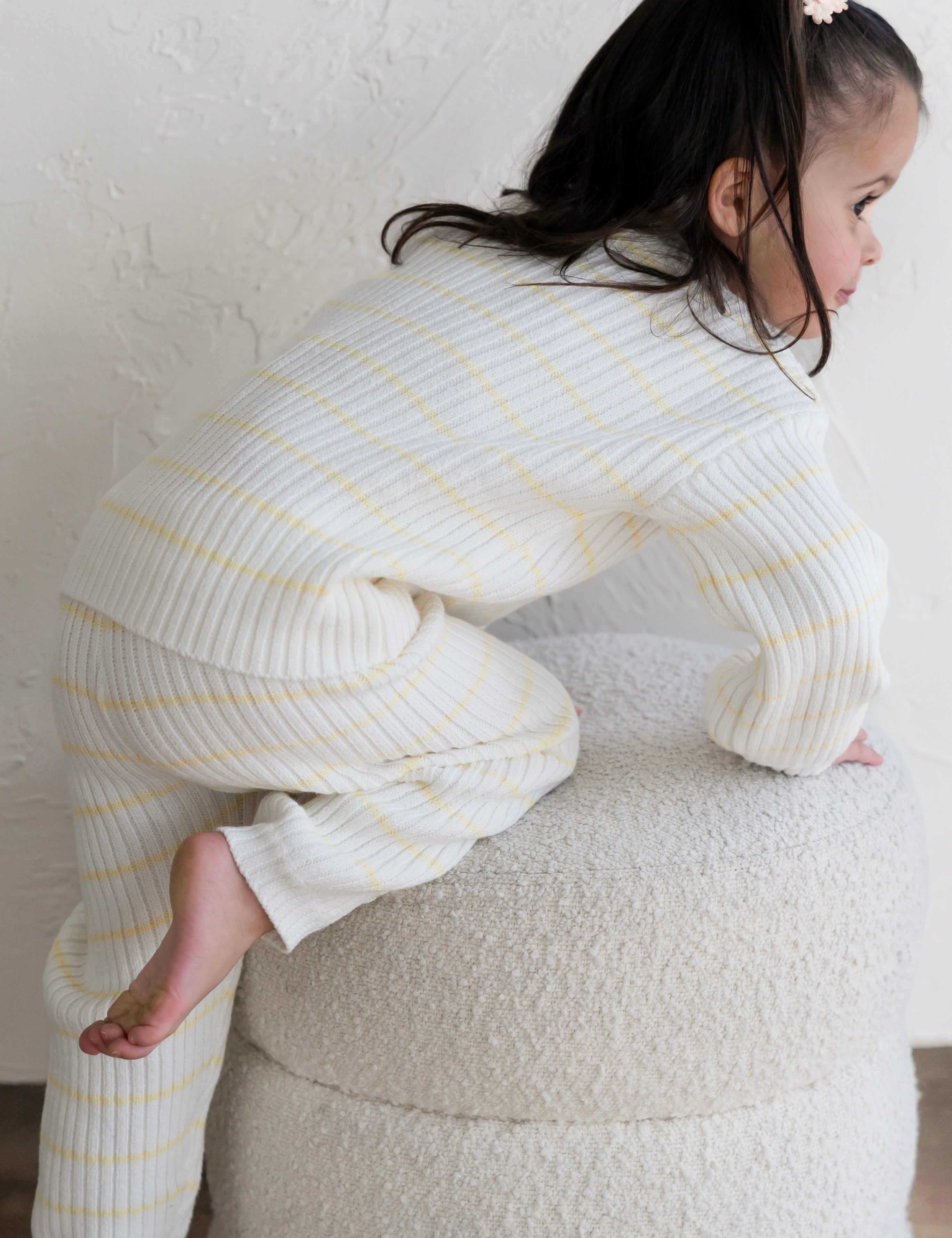 ‘Yellow Stripe’ Ribbed Knit Sweater