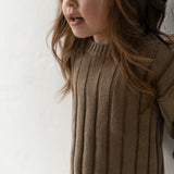 Children’s Wide Ribbed Knit Sweater ‘Oak’