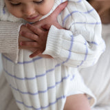 ‘Lilac Stripe’ Ribbed Knit Onesie