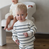 ‘Navy Stripe’ Ribbed Knit Pant