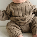 Children’s Wide Ribbed Knit Sweater ‘Oak’