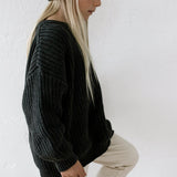 ‘Obsidian’ Chunky Knit Sweater